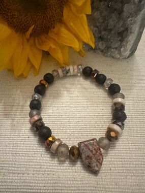 Handcrafted Indian Jasper Bohemian Beaded Bracelet ✨🤎✨